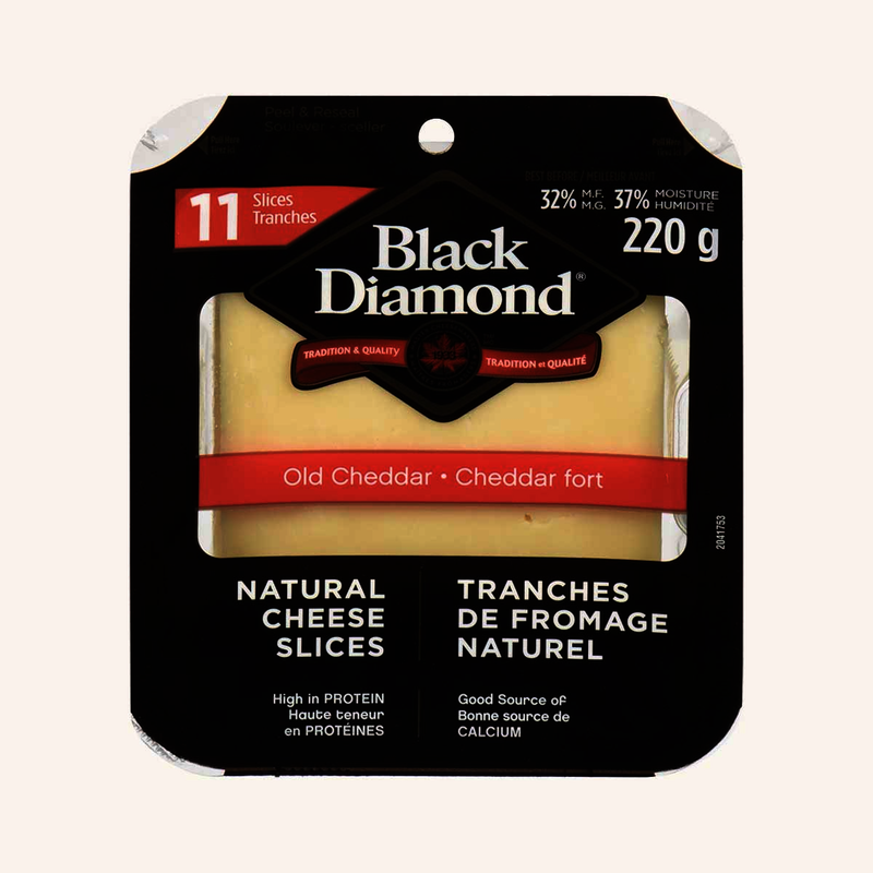Black Diamond Old Cheddar Cheese Slices, 220 g