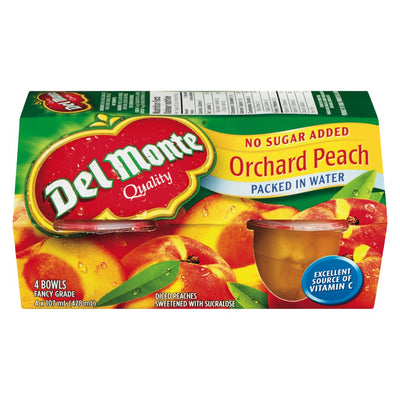 Del Monte Orchard Peach Packed in Water, 428 mL  (4 x 107mL)