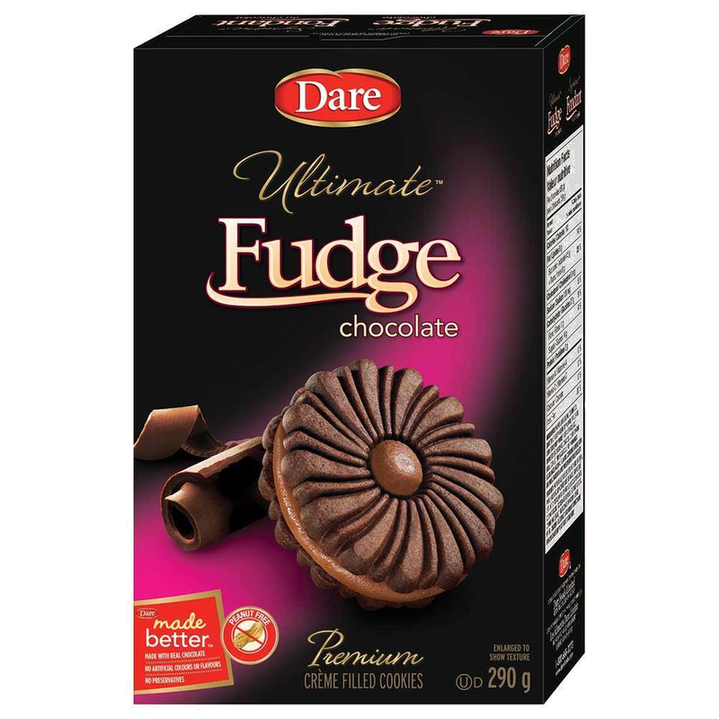 Dare Ultimate Fudge Chocolate Creme Filled Cookies, 290 g