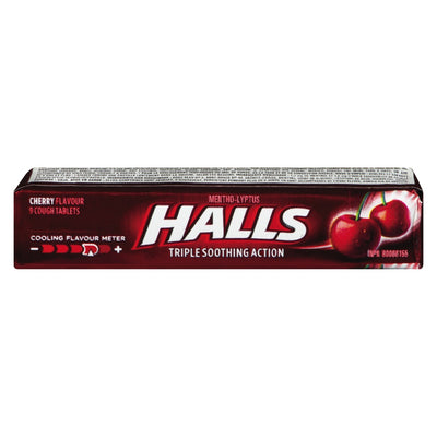 Halls Cherry Triple Soothing Action Cough Drops, 9 ct