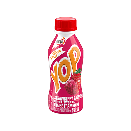 YOP Lactose Free Strawberry Raspberry Drinkable Yogurt, 200 mL