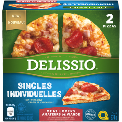 Delissio Meat Lovers Pizza Singles, 374 g