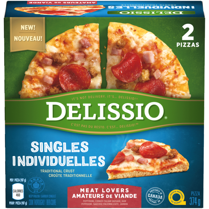 Delissio Meat Lovers Pizza Singles, 374 g