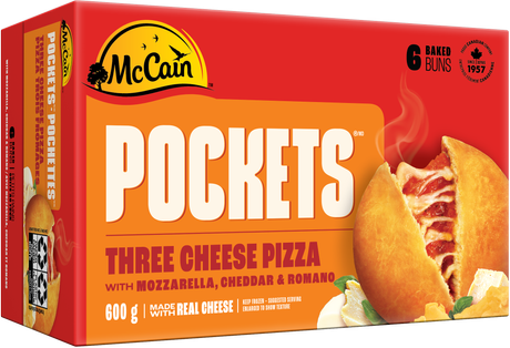 McCain Three Cheese Pizza Pockets, 600 g