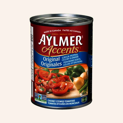 Aylmer Accents Original Green Pepper Celery & Onion Chunky Stewed Tomatoes, 540 mL