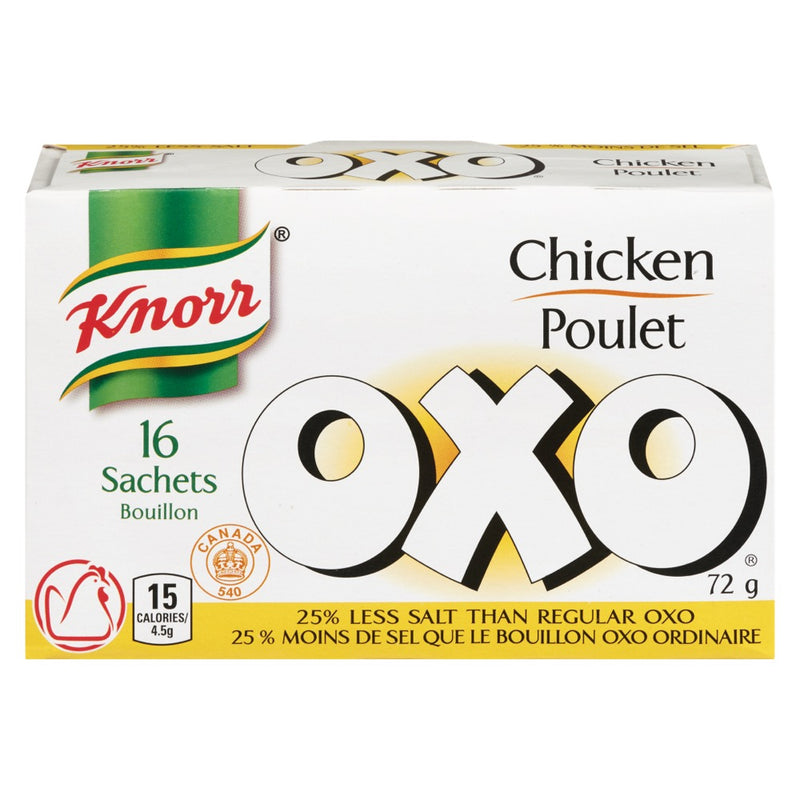 Knorr OXO 25% Less Salt Chicken Bouillon, 72 g