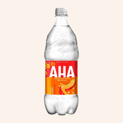 Aha Peach + Honey Sparkling Water, 1 l
