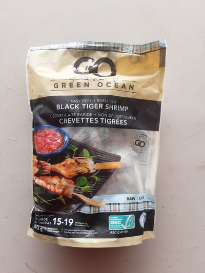 GREEN OCEAN RAW BLACK TIGER SHRIMP, 340g