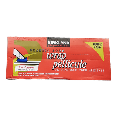 Kirkland Signature Plastic Food Wrap With Easy Cutter, 3000 ft