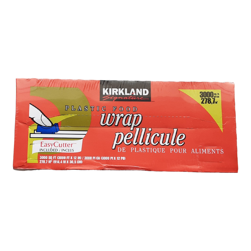Kirkland Signature Plastic Food Wrap With Easy Cutter, 3000 ft