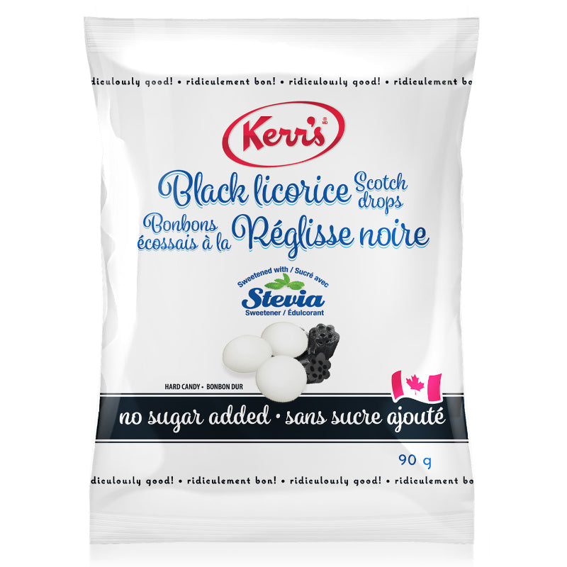 KERR'S LIGHT BLACK LICORICE SCOTCH DROPS, 90 g