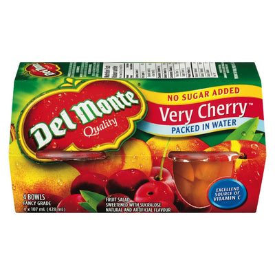 Del Monte Very Cherry Packed in Water, 428 mL  (4 x 107mL)
