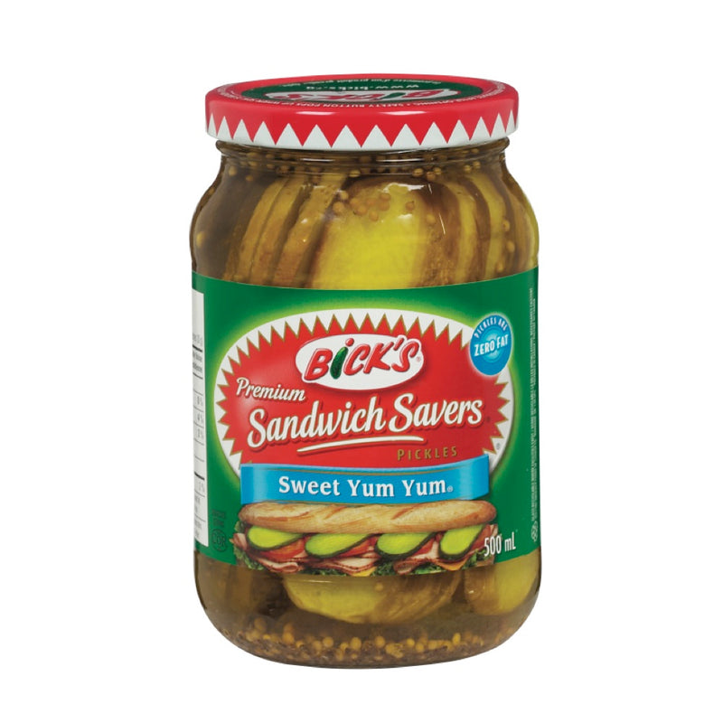 Bick's Sandwich Savers Sweet Yum Yum Pickles, 500 mL