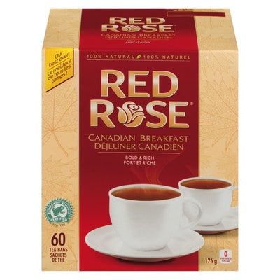 Red Rose Canadian Breakfast Bold and Rich Tea Bags, 174g  (60ct)