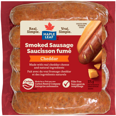 Maple Leaf Cheddar Smoked Sausage, 375 g