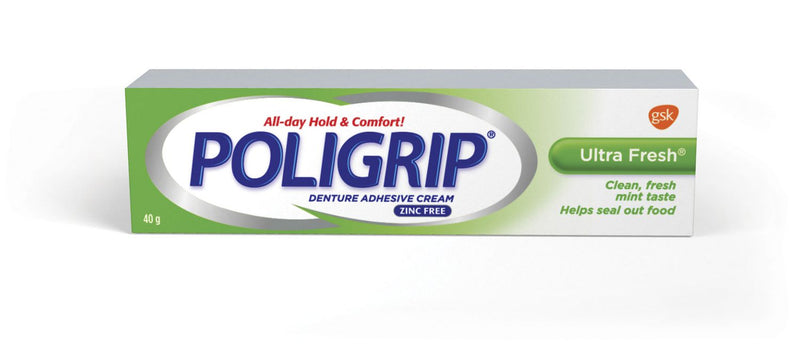 Poligrip Denture Adhesive Cream Ultra Fresh, 40 g