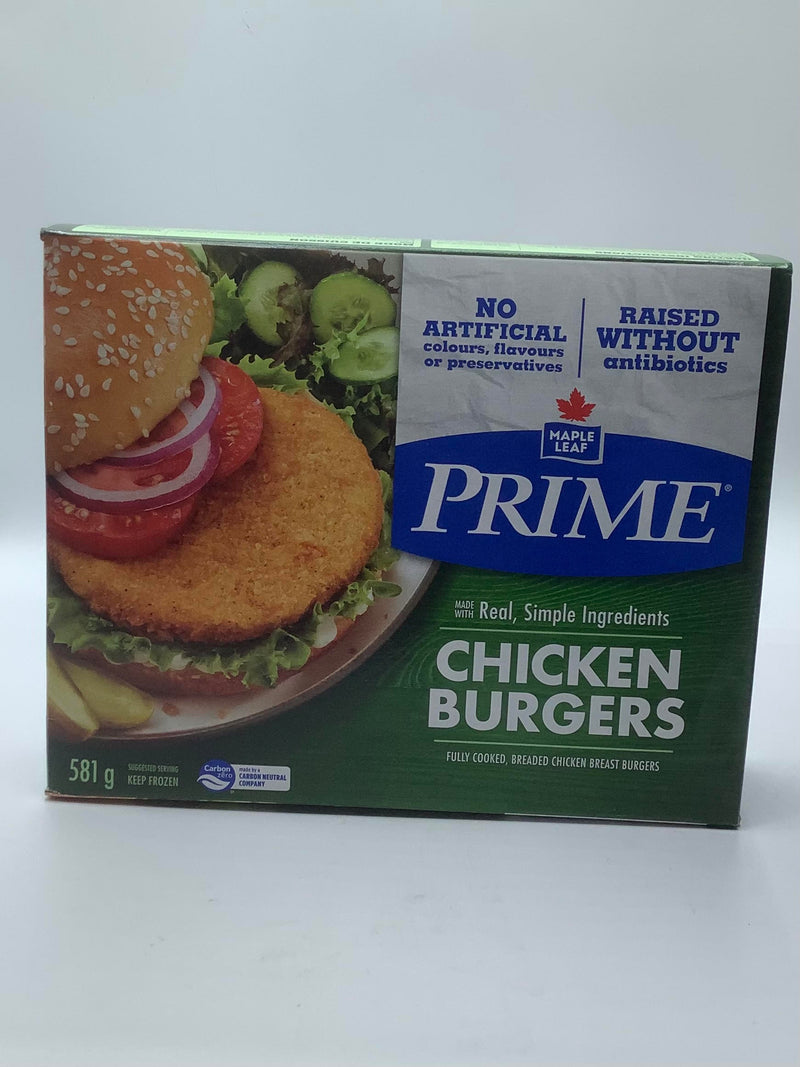 Maple Leaf Prime Chicken Burgers, 581 g