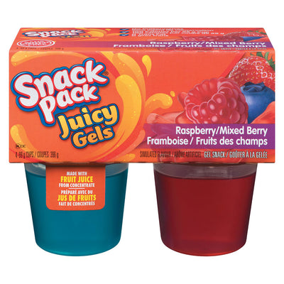 Snack Pack Raspberry/Mixed Berry Gel Snack, 4 ct