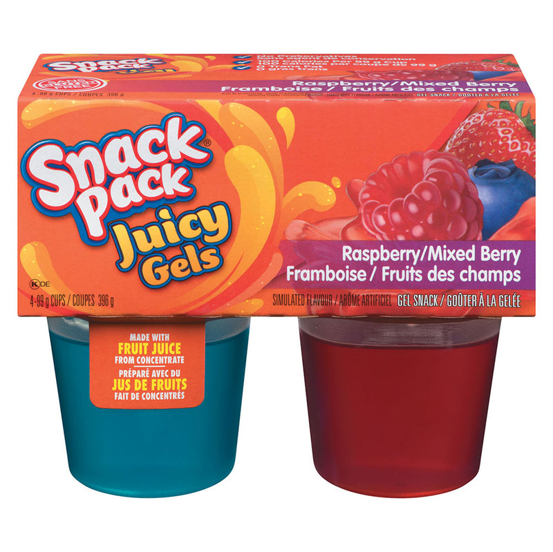 Snack Pack Raspberry/Mixed Berry Gel Snack, 4 ct