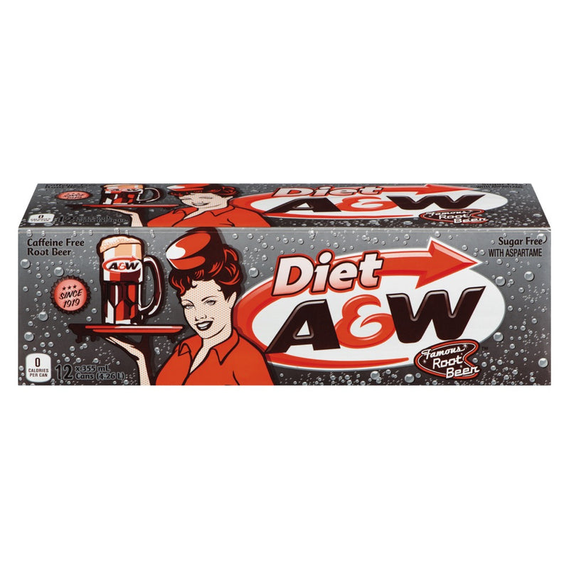 A&W Diet Root Beer, 12 x 355mL