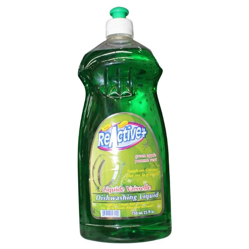 Reactive+ Green Apple Dishwashing Liquid, 750 mL