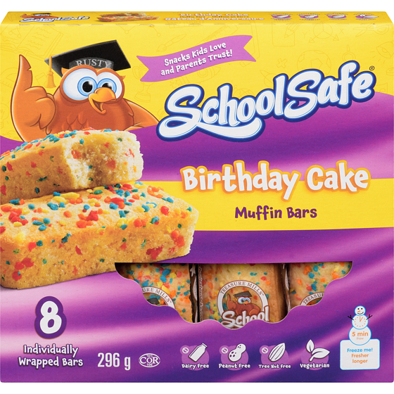 SCHOOL SAFE BIRTHDAY CAKE MUFFINS