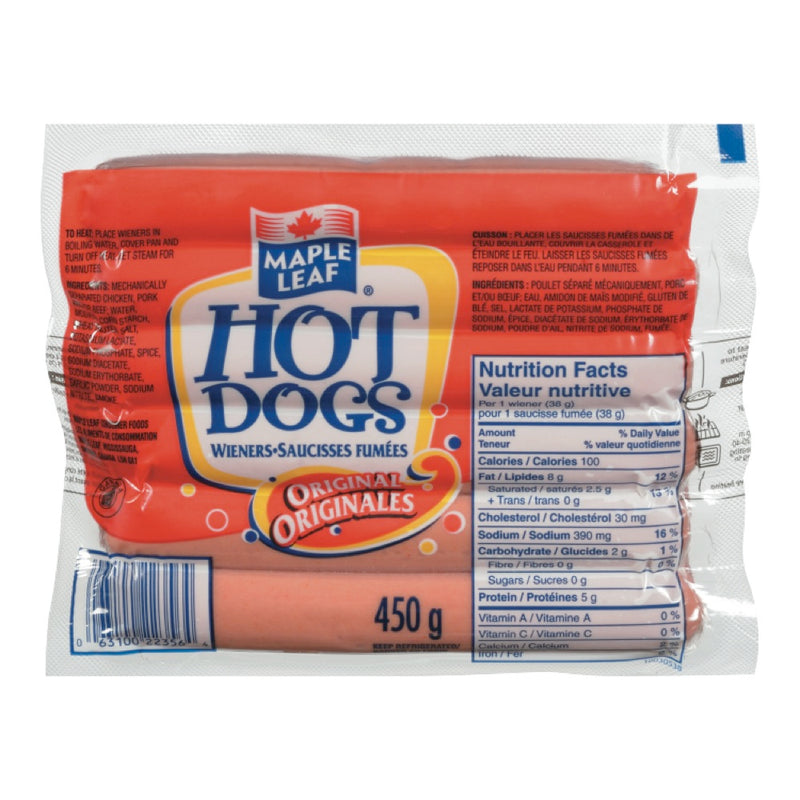 Maple Leaf Original Hot Dogs, 450 g