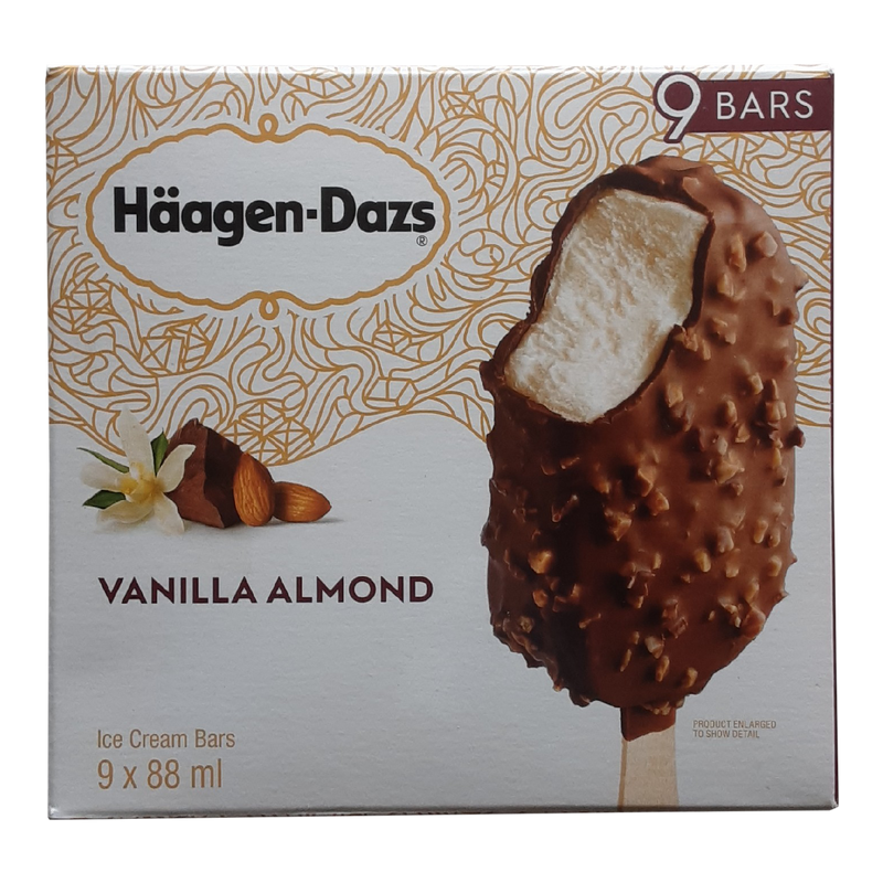 Haagen Dazs Vanilla Almond Ice Cream Bars, 9 ct