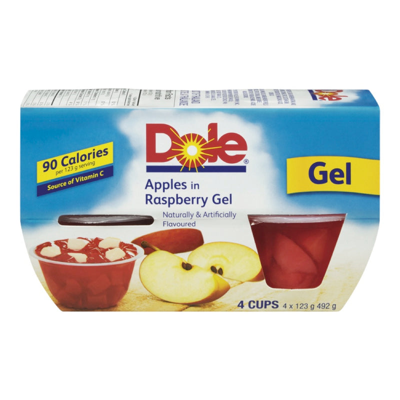 Dole Apples In Raspberry Gel, 492g   (4 x 123g)