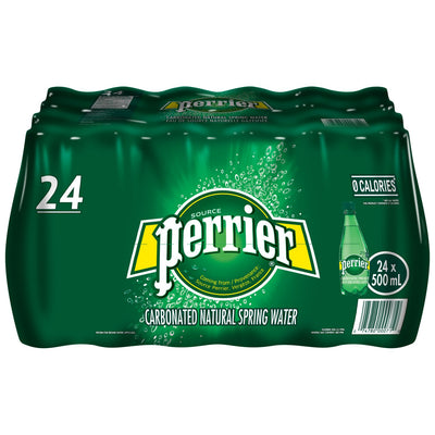 Perrier Carbonated Natural Spring Water, 500 mL, 24 ct