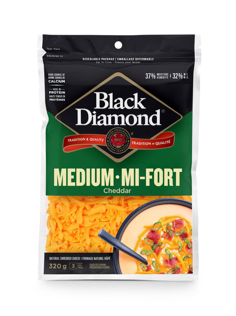 Black Diamond Medium Shredded Cheese, 320g