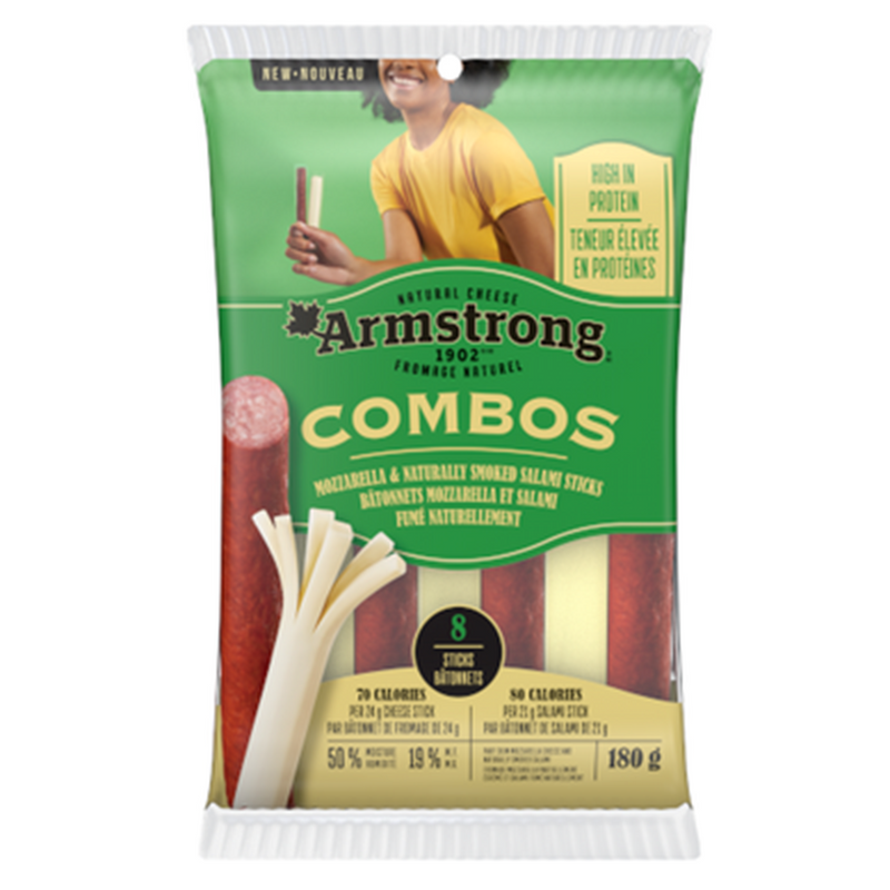 Armstrong Combos Mozzarella & Smoked Salami Sticks, 180 g, 8 ct
