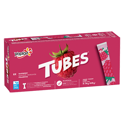 Yoplait Tubes Raspberry, 8 x 56g