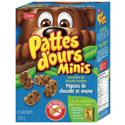 Bear Paws Mini Oatmeal Chocolate Chip Cookies, 210 g