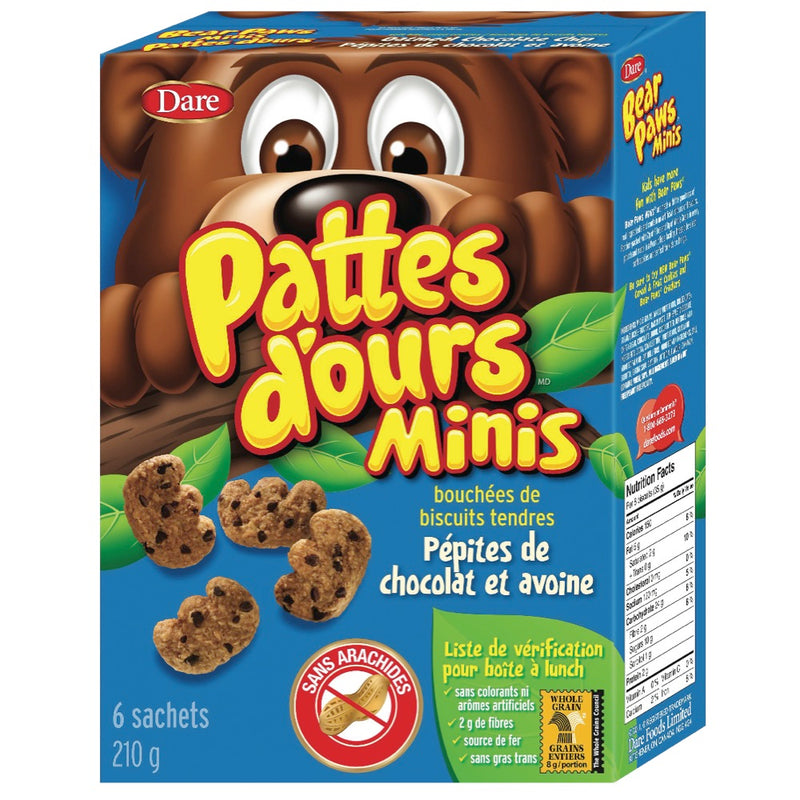Bear Paws Mini Oatmeal Chocolate Chip Cookies, 210 g