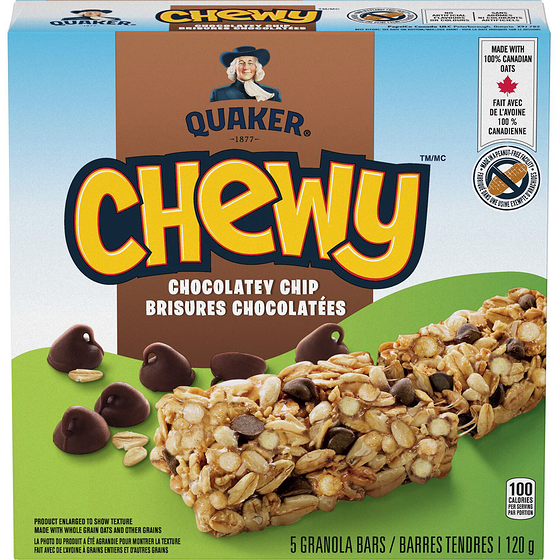 Quaker Chewy Chocolate Chip Granola Bars, 120 g, 5 ct