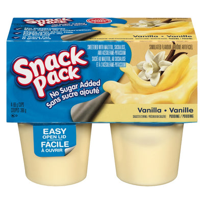 Snack Pack No Sugar Added Vanilla Pudding, 396 g   (4 x 99 g)
