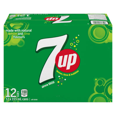 7-UP Lemon Lime Soda, 12 x 355mL