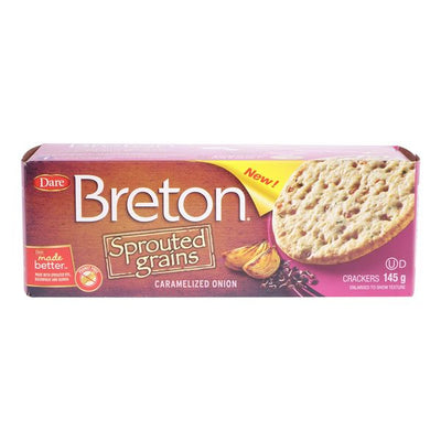 Dare Breton Sprouted Grains Caramelized Onion Crackers, 145 g