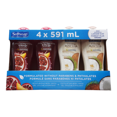 Softsoap Body Wash, 4 x 591 mL