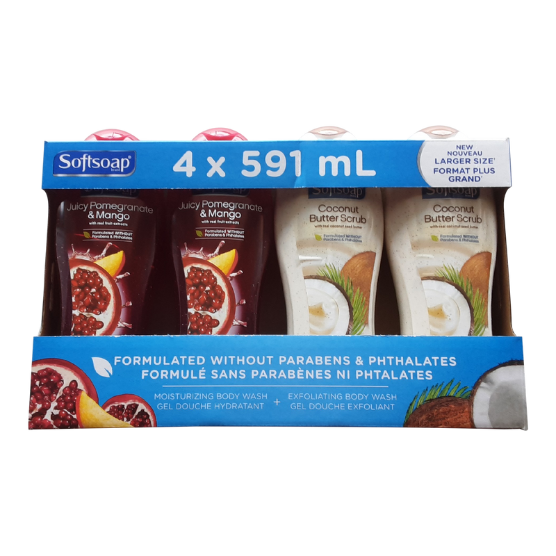 Softsoap Body Wash, 4 x 591 mL
