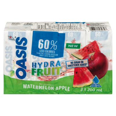 Oasis Hydra Fruit Watermelon Apple Juice, 8 x 200mL