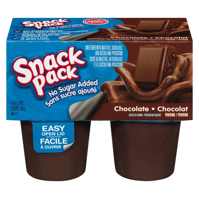 Snack Pack No Sugar Added Chocolate Pudding, 396 g   (4 x 99 g)