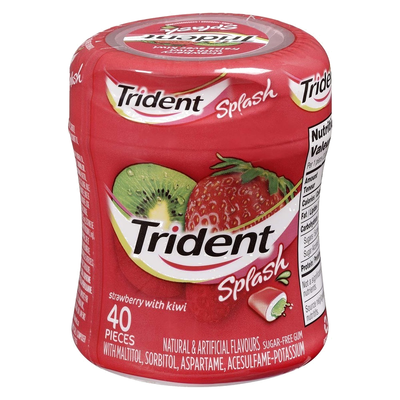 Trident Sugar Free Strawberry with Kiwi Gum, 40 pieces