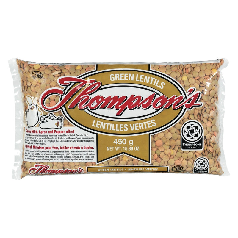 Thompson's Green Lentils, 450 g