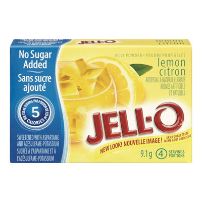 JELL-O No Sugar Added Lemon Jelly Powder, 9.1 g