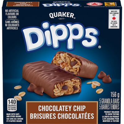 Quaker Dipps Chocolate Chip Granola Bars, 156 g