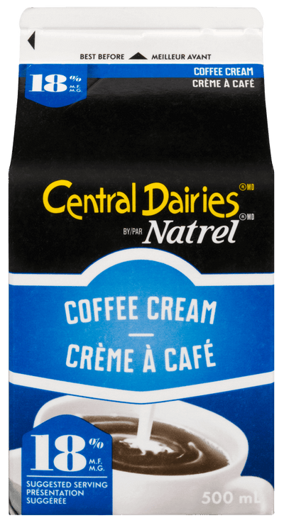 Central Dairies 18% Coffee Cream, 500mL