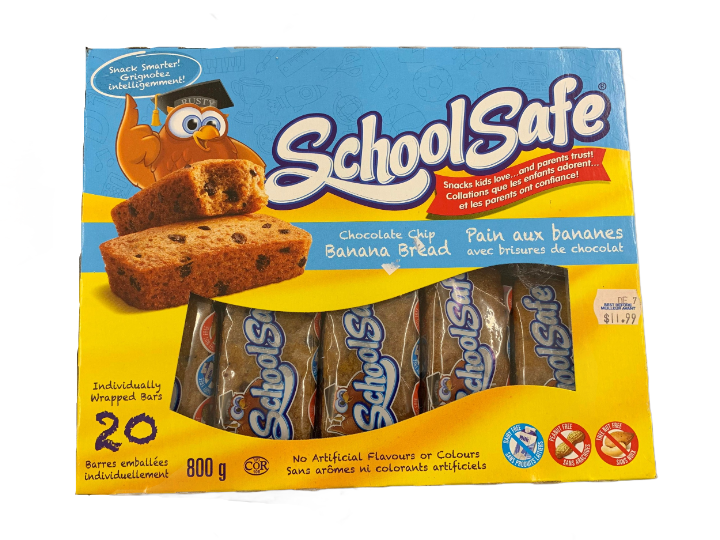 School Safe Mini Chocolate Chip Banana Bread, 800 g