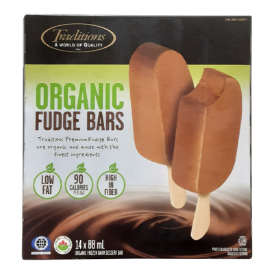 Traditions Organic Fudge Bars, 88 mL, 14 ct